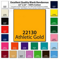 22"x22" Blank Solid Athletic Gold Imported 100% Cotton Bandanna